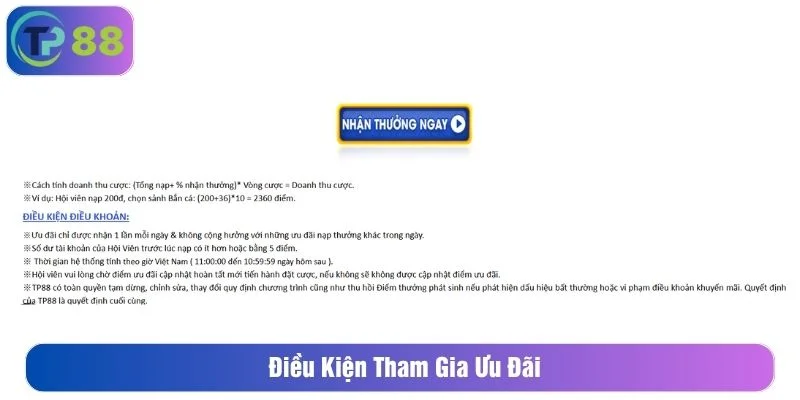 Lưu ý về điều kiện tham gia nhận ưu đãi