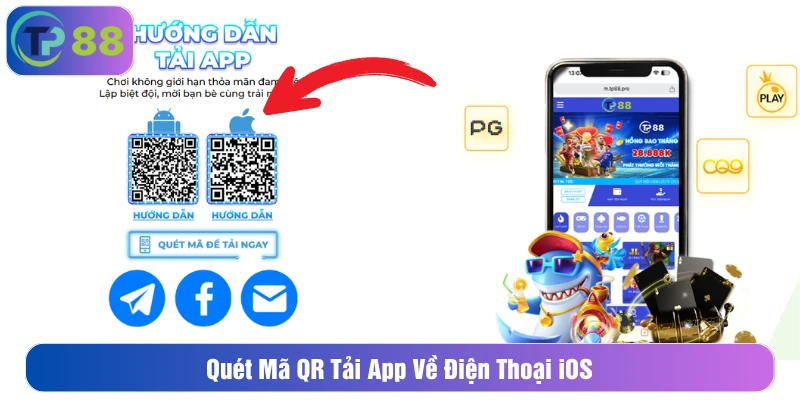 quét mã QR tải app về điện thoại IOS