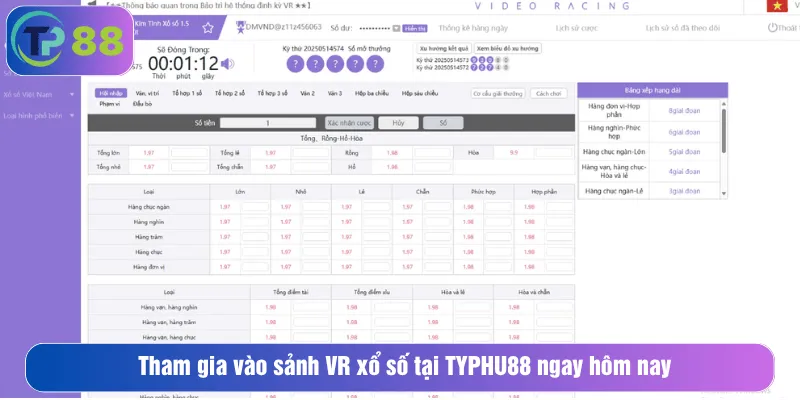 Tham gia vào sảnh VR xổ số tại TYPHU88 ngay hôm nay